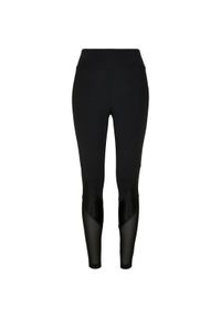 Damskie legginsy z wysoką talią Urban Classics mixed tech. Stan: podwyższony. Kolor: czarny #1