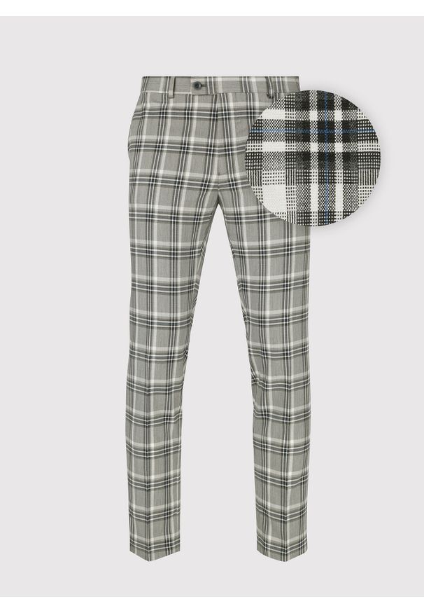 Pako Lorente - PAKO LORENTE – Spodnie garniturowe w kolorze beżowym w kratę. Kolor: beżowy. Styl: elegancki