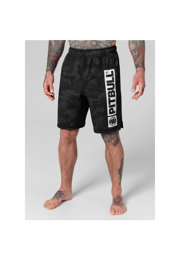 PITBULL - Kurtka przejściowa męska Pitbull z kapturem Athletic ADCC. Kolor: czarny. Długość: krótkie. Sezon: lato
