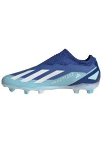 Adidas - Buty piłkarskie adidas X Crazyfast.3 Ll Fg Jr ID9356 niebieskie. Kolor: niebieski. Materiał: guma, syntetyk. Sport: piłka nożna