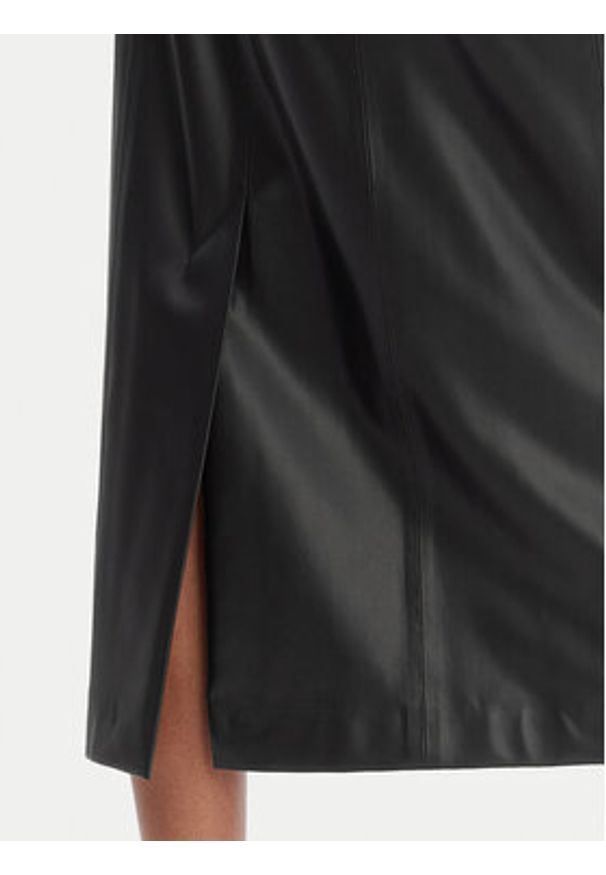 Hugo - HUGO Sukienka z imitacji skóry Kattarina-1 50553546 Czarny Slim Fit. Kolor: czarny. Materiał: skóra