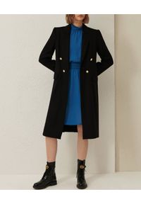 Marella - MARELLA - Czarny dwurzędowy płaszcz Nono. Kolor: czarny. Materiał: wełna, jersey, nylon. Długość rękawa: długi rękaw. Długość: długie. Styl: klasyczny #5