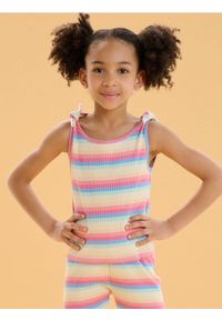 Sinsay - Koszulka z prążkowanej dzianiny w kolorowe paski - wielobarwny. Materiał: dzianina, prążkowany. Wzór: kolorowy, paski #1