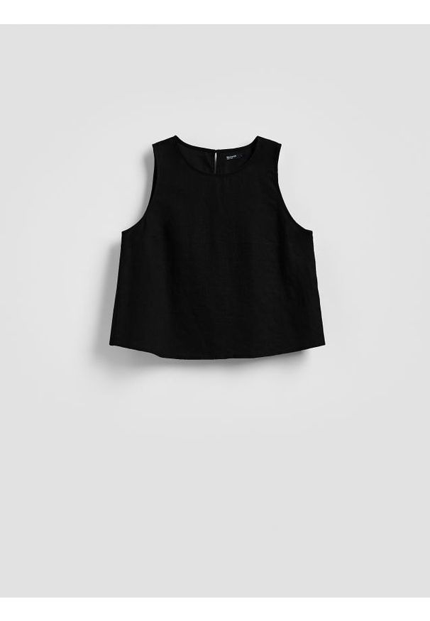 Reserved - Lniana bluzka - czarny. Kolor: czarny. Materiał: len