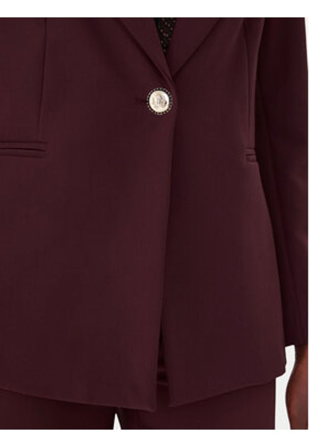 Maryley Marynarka 25IB187/M06/43BU Bordowy Regular Fit. Kolor: czerwony. Materiał: syntetyk