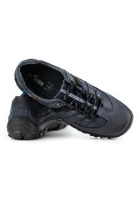 Olivier Skórzane buty trekkingowe męskie 213GT granatowe niebieskie. Okazja: na spacer, na co dzień. Kolor: niebieski. Materiał: skóra. Sport: turystyka piesza #4