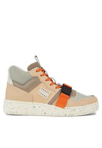 Tommy Jeans Sneakersy Tjm Basket Leather Buckle Mid EM0EM01288 Beżowy. Kolor: beżowy. Materiał: skóra