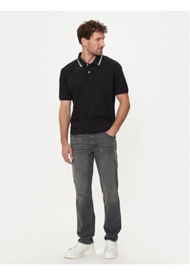GANT - Gant Polo Contrast 2013039 Czarny Regular Fit. Typ kołnierza: polo. Kolor: czarny. Materiał: bawełna