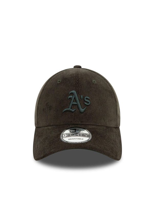 New Era - Czapka z daszkiem męska 9FORTY Oakland Athletics MLB Cord Cap. Kolor: zielony. Materiał: bawełna, wiskoza, elastan