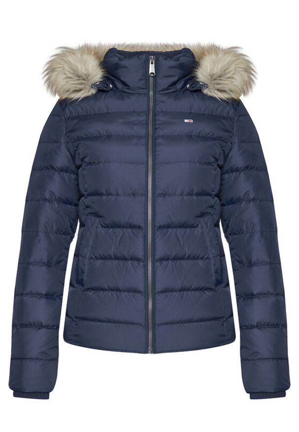 Tommy Jeans Kurtka puchowa Basic DW0DW08588 Granatowy Regular Fit. Kolor: niebieski. Materiał: syntetyk