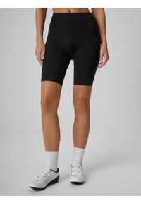 4f - 4F Spodenki kolarskie z żelową wkładką damskie - czarne M. Stan: podwyższony. Kolor: czarny. Materiał: materiał, włókno. Długość: długie. Sport: kolarstwo #2