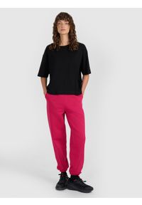 4f - 4F T-shirt oversize gładki damski - czarny XS. Okazja: na co dzień. Kolor: czarny. Materiał: bawełna, jersey. Długość rękawa: krótki rękaw. Długość: krótkie. Wzór: gładki. Styl: klasyczny, casual, sportowy #2