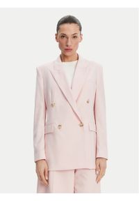 BOSS Marynarka Jaleto7 50537509 Różowy Regular Fit. Kolor: różowy. Materiał: wełna #1