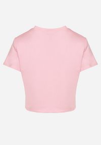 Born2be - Różowy T-shirt z Bawełny o Krótkim Kroju Galarina. Okazja: na co dzień. Kolor: różowy. Materiał: bawełna. Długość: krótkie. Styl: klasyczny, elegancki, casual #6