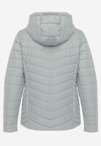 Born2be - Jasnozielona Przejściowa Kurtka Pikowana z Odpinanym Kapturem Edrelith. Okazja: na co dzień. Kolor: zielony. Materiał: jeans, nylon. Styl: casual #6