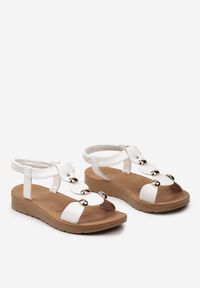 Renee - Białe Sandały z Metalowymi Wstawkami Gatria. Kolor: biały #3
