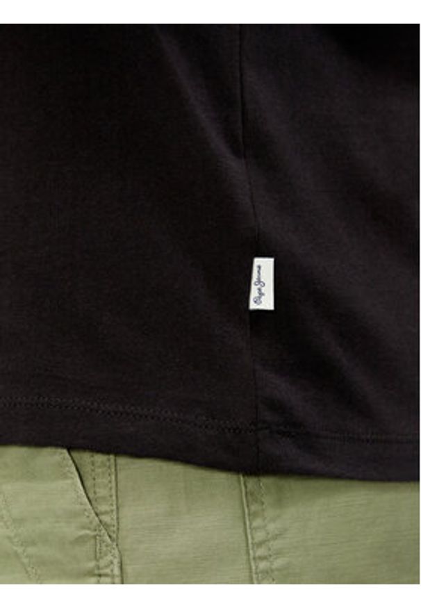 Pepe Jeans Longsleeve Connor PM509219 Czarny Regular Fit. Kolor: czarny. Materiał: bawełna. Długość rękawa: długi rękaw