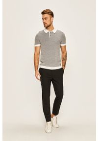 Calvin Klein - Spodnie. Kolor: czarny. Materiał: wełna, bawełna, materiał, elastan, tkanina, poliester. Wzór: gładki #3
