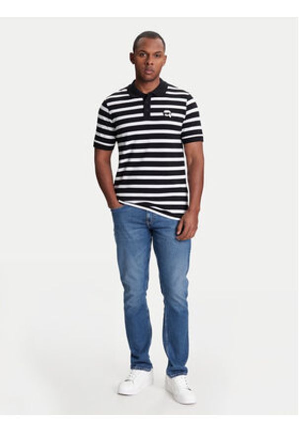 Karl Lagerfeld - KARL LAGERFELD Polo 745023 553231 Czarny Regular Fit. Typ kołnierza: polo. Kolor: czarny. Materiał: bawełna