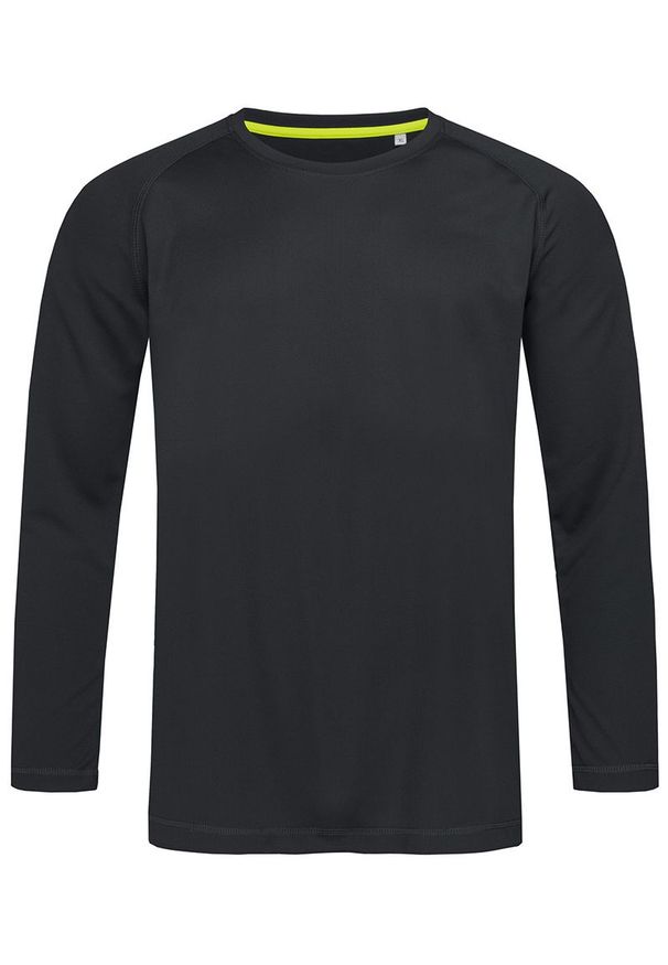 Czarny t-shirt Stedman długi, sportowy, z długim rękawem