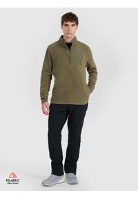 4f - 4F Polar ze stójką Polartec regular męski - khaki M. Typ kołnierza: kołnierzyk stójkowy. Kolor: oliwkowy, brązowy, wielokolorowy. Materiał: polar. Technologia: Primaloft. Sport: wspinaczka, turystyka piesza #2
