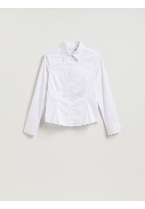 Reserved - Koszula slim fit - biały. Kolor: biały. Materiał: bawełna, tkanina