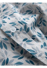 Ombre Clothing - Koszula męska SLIM FIT w print gałązek - niebiesko-szara V2 - Rozmiar: XL. Okazja: na co dzień. Kolor: szary. Materiał: tkanina, skóra, bawełna. Wzór: nadruk. Styl: casual #4