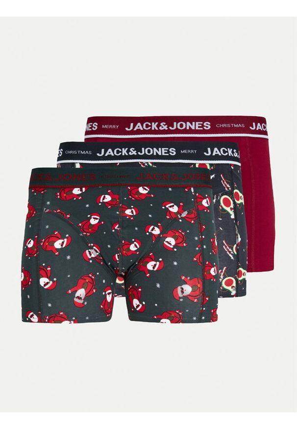 Jack & Jones Komplet 3 par bokserek Merry X-Mas 12266602 Kolorowy. Materiał: bawełna. Wzór: kolorowy