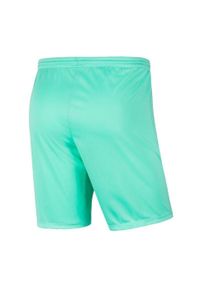 Nike - Dziecięce/niemowlęce Spodenki Z Dzianiny Dry Park III. Kolor: zielony. Materiał: dzianina. Styl: sportowy. Sport: turystyka piesza