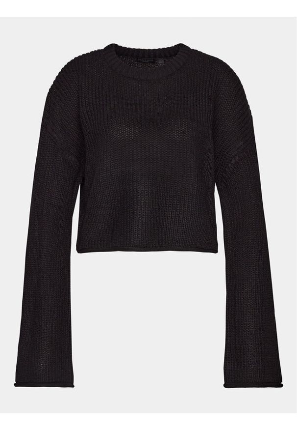 Brave Soul Sweter LK-230RAFFIO Czarny Regular Fit. Kolor: czarny. Materiał: wiskoza