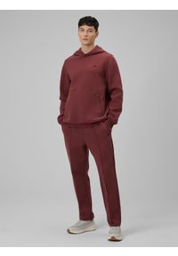 4f - 4F Spodnie dresowe męskie - burgundowe XL. Kolor: czerwony. Materiał: dresówka #1