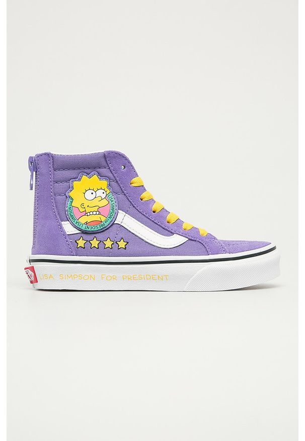 Vans - Trampki dziecięce x The Simpsons. Zapięcie: sznurówki. Materiał: materiał, syntetyk, skóra, guma, zamsz. Szerokość cholewki: normalna