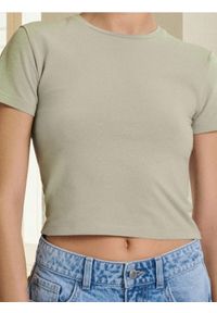 Sinsay - Crop top - zielony. Kolor: zielony