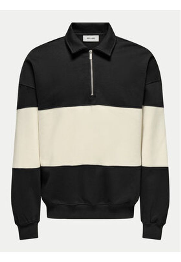 Only & Sons Bluza Byorn 22031400 Czarny Oversize. Kolor: czarny. Materiał: bawełna