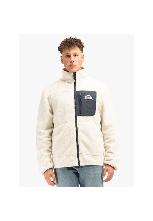 Klasyczna polarowa bluza sherpa Lonsdale Lartington. Kolor: wielokolorowy, niebieski, biały. Materiał: polar. Styl: klasyczny