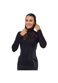 Bluza damska z kapturem Brubeck FITNESS. Okazja: na co dzień. Typ kołnierza: kaptur. Kolor: czarny. Materiał: poliamid, elastan. Styl: sportowy, casual, elegancki. Sport: fitness #1