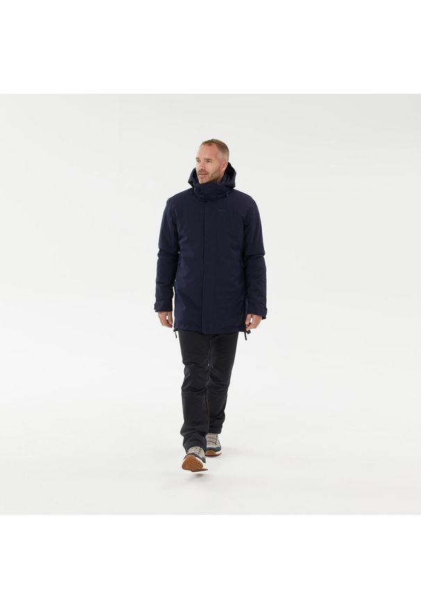 quechua - Parka turystyczna męska zimowa Quechua NH500 -10°C wodoodporna. Okazja: na spacer. Kolor: czarny, niebieski, wielokolorowy. Materiał: materiał. Sezon: zima