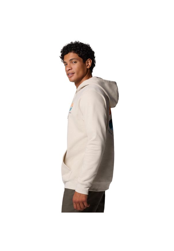 columbia - Bluza dresowa sportowa męska Trek Graphic Hoodie. Kolor: beżowy. Materiał: bawełna, poliester