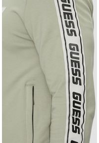 Guess - GUESS Zielona bluza męska z lampasami New Arlo. Kolor: zielony