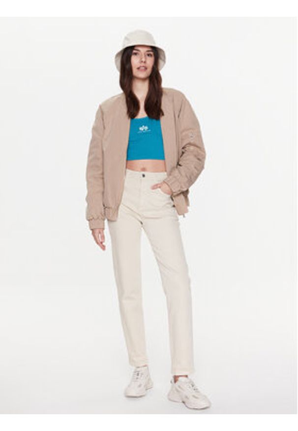 Alpha Industries Top Basic 116082 Niebieski Cropped Fit. Kolor: niebieski. Materiał: bawełna