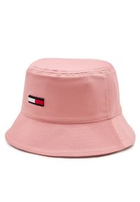Tommy Jeans Kapelusz Tjw Elongated Flag Bucket Hat AW0AW16381 Różowy. Kolor: różowy. Materiał: materiał #1