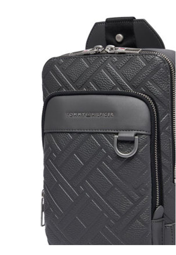 TOMMY HILFIGER - Tommy Hilfiger Saszetka Th Flag Slingpack AM0AM14430 Szary. Kolor: szary. Materiał: skóra