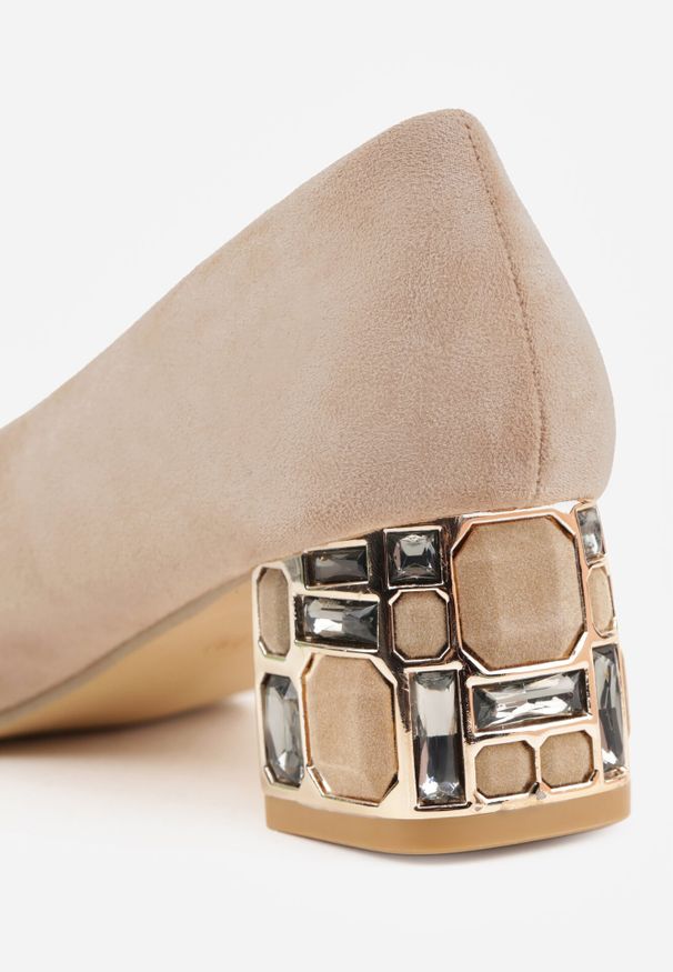 Born2be - Ciemnobeżowe Eleganckie Czółenka Vices na Ozdobnym Obcasie ze Skórzaną Wkładką Lorevine. Okazja: na co dzień. Kolor: beżowy. Materiał: skóra. Sezon: wiosna, lato. Obcas: na obcasie. Styl: elegancki. Wysokość obcasa: średni