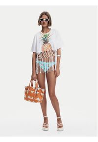 Desigual T-Shirt 25SWTKAN Écru Regular Fit. Materiał: bawełna