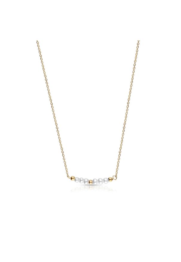 W.KRUK - Naszyjnik złoty z perłami. Materiał: złote. Kolor: złoty. Kamień szlachetny: perła