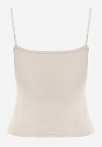 Renee - Beżowy Top z Wiskozy na Podwójnych Ramiączkach Indrea. Okazja: na co dzień. Kolor: beżowy. Materiał: wiskoza. Długość rękawa: na ramiączkach. Styl: casual, klasyczny #8