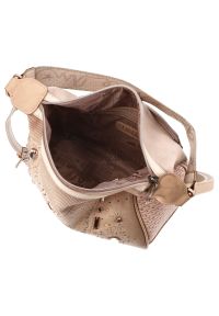Beżowa Elegancka Torebka Damska Na Ramię Anekke Z Laleczką. Kolor: beżowy. Wzór: aplikacja. Materiał: zdobione. Styl: elegancki. Rodzaj torebki: na ramię #4