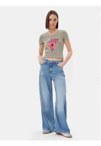 Guess T-Shirt W5GI10 J1314 Zielony Slim Fit. Kolor: zielony. Materiał: bawełna #3
