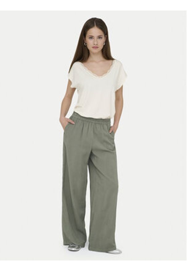 only - ONLY Spodnie materiałowe Aris 15337956 Zielony Straight Fit. Kolor: zielony. Materiał: wiskoza