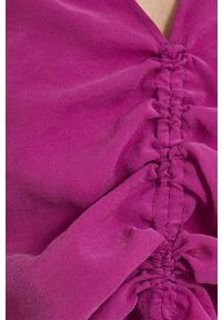 medicine - Medicine bluzka damska kolor różowy gładka. Okazja: na co dzień. Kolor: różowy. Materiał: tkanina. Długość rękawa: długi rękaw. Długość: długie. Wzór: gładki. Styl: casual #5